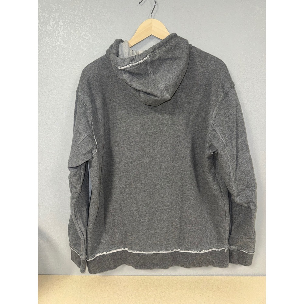 NFL Team Apparel Raiders Football AFC West Gray Distressed Hoodie Large - Picture 3 of 4